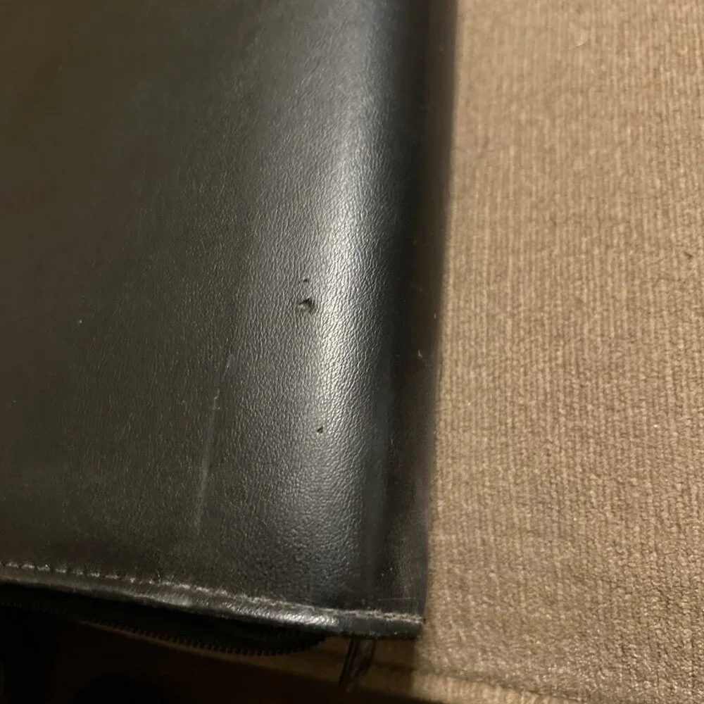 Leather Day Runner Classic Edition Planner 3-Ring Binder Black W/paper Vintage